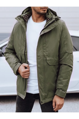 Zimní pánská bunda s kapucí zelená Dstreet TX4910