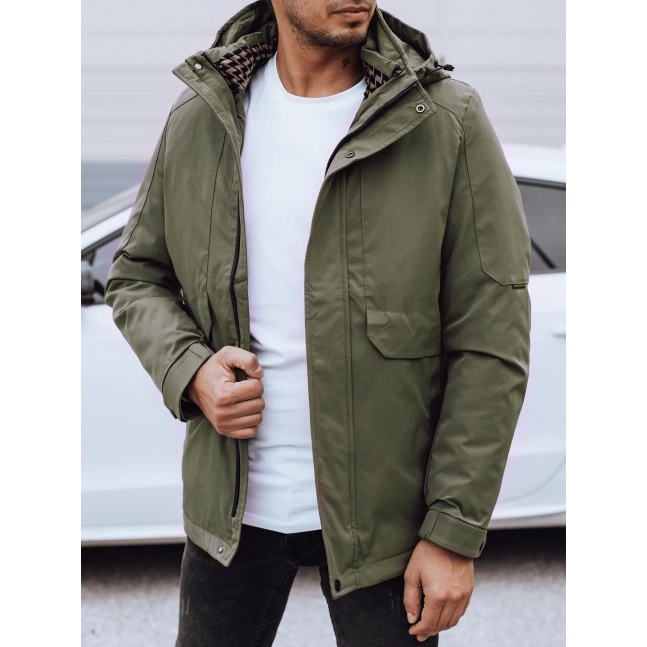 Zimní pánská bunda s kapucí zelená Dstreet TX4910