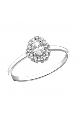 Zásnubní prsten stříbro luxury princess III 