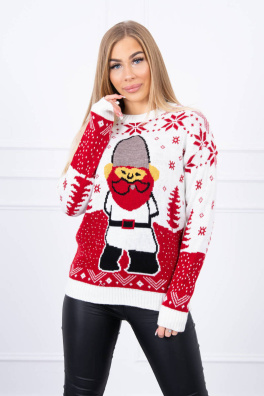 Vánoční svetr s Santa Claus ecru