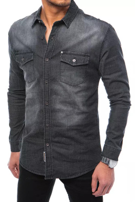 Černá pánská džínová košile Dstreet DX2159