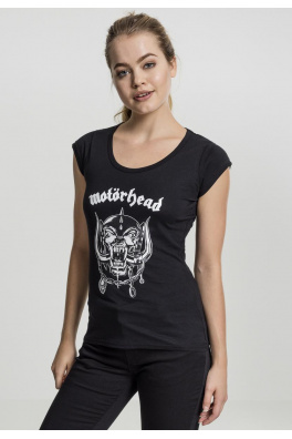 Ladies Motrhead Logo Cutted Back Tee black