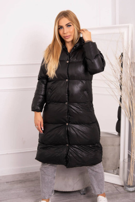 Prošívaná zimní bunda s kapucí černá