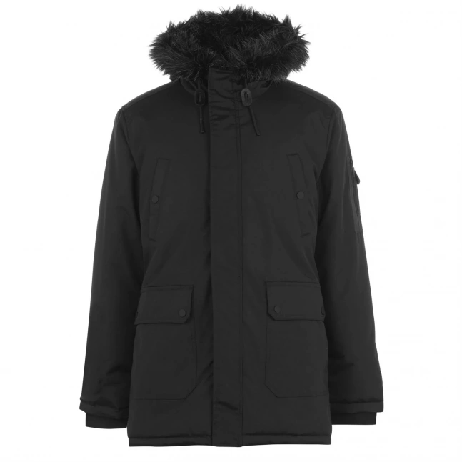 Fabric Long Parka Jacket
