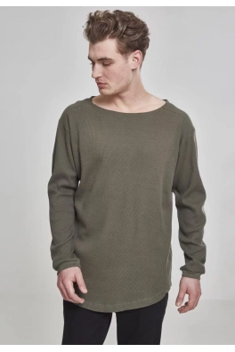 Long Shaped Waffle L/S Tee olive