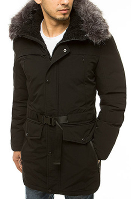 Černá pánská zimní bunda parka s kapucí TX3610