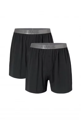 Pánské klasické boxerky s knoflíčky ATLANTIC - tmavě šedé