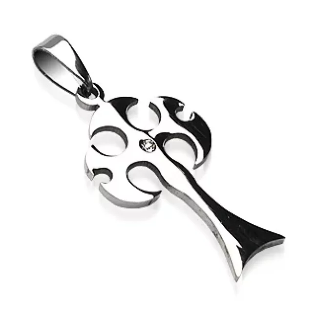 Křížek z chirurgické oceli s výběrem řetízku - Gothic style 
