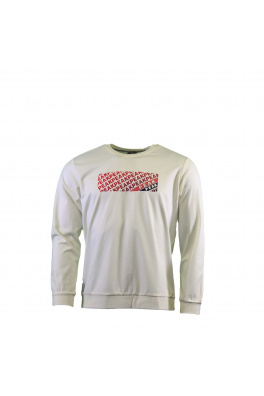 Peak peak round neck long t shirt canvas white