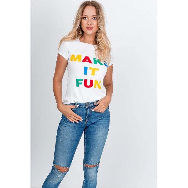 Dámské tričko "Make it Fun" - bílá,