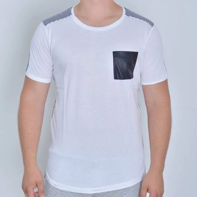 Stripes With Pocket Milk White