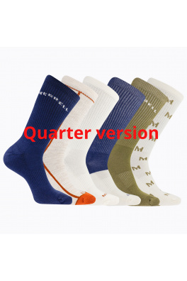 merrell ponožky MEA33695Q6B2 NVAST RECYCLED CUSHION QUARTER (6 packs) navy assorted