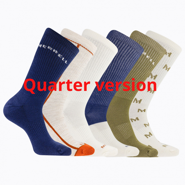 merrell ponožky MEA33695Q6B2 NVAST RECYCLED CUSHION QUARTER (6 packs) navy assorted