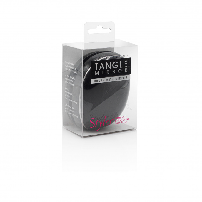 Professional Tangle Mirror Brush With Mirror Black