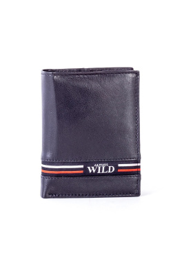 Černá kožená peněženka s barevnou vsadkou