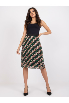 Zeleno-béžová plisovaná sukně od Alessia
