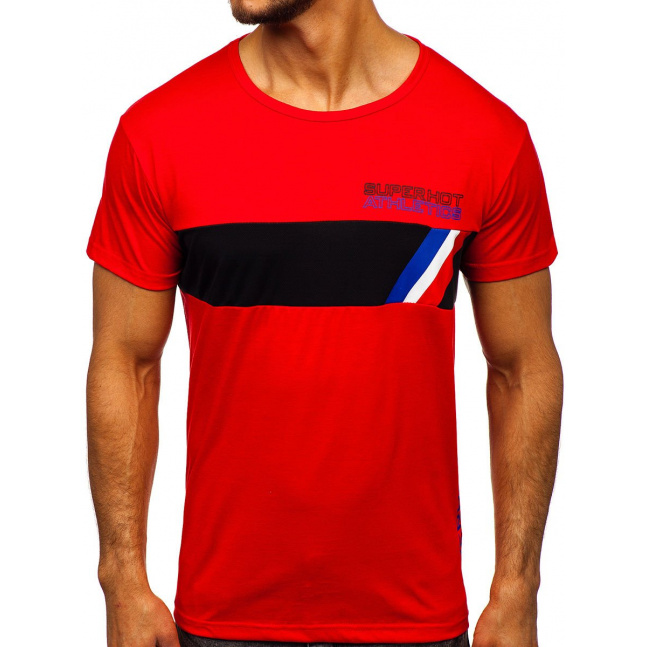 Pánské tričko s potiskem KS1957 - červená,