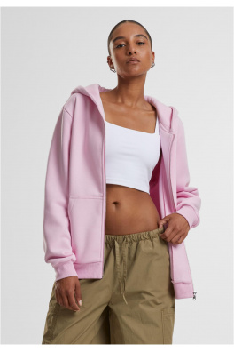 Dámská mikina na zip Fluffy Hoody světle růžová