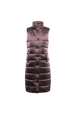 Dlouhá dámská prošívaná vesta s impregnací ALPINE PRO UREFA pink cosmos