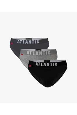 Pánské sportovní slipy ATLANTIC 3-PACK -  grafit, šedá melanž, černá