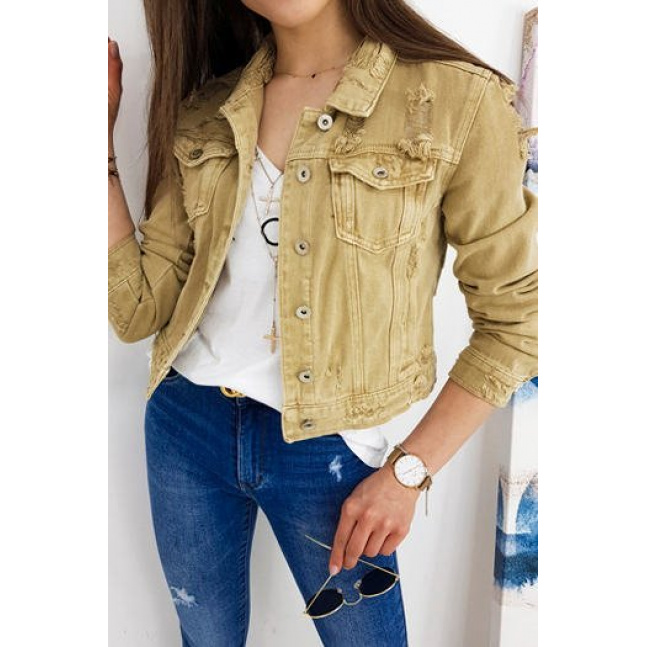 BUENOS dámská džínová bunda, béžová TY1249