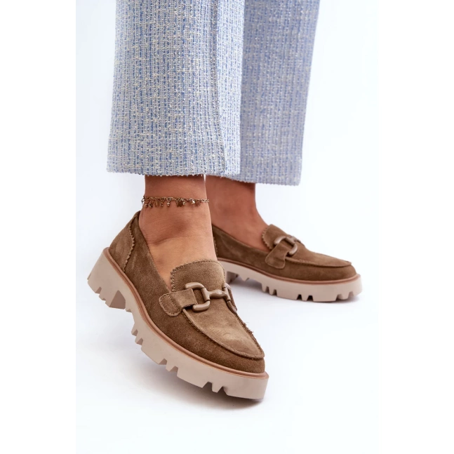 Dámské semišové mokasíny se zdobením D&A Brown Dámské semišové mokasíny se zdobením D&A Brown