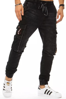 Černé pánské kalhoty Dstreet UX3180