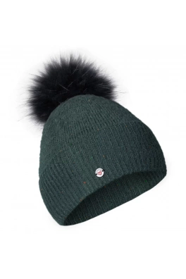 Dámská městská stylová čepice s bambulí Hannah ROSALIA dark forest