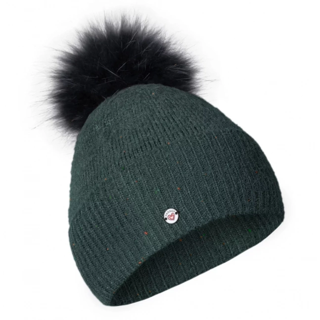 Dámská městská stylová čepice s bambulí Hannah ROSALIA dark forest