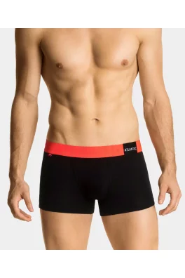 Pánské boxerky ATLANTIC PREMIUM s mikromodal - černé/oranžové