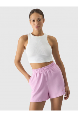 Dámský crop top slim 4F - krémový
