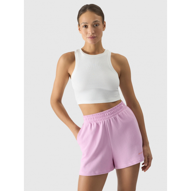 Dámský crop top slim 4F - krémový