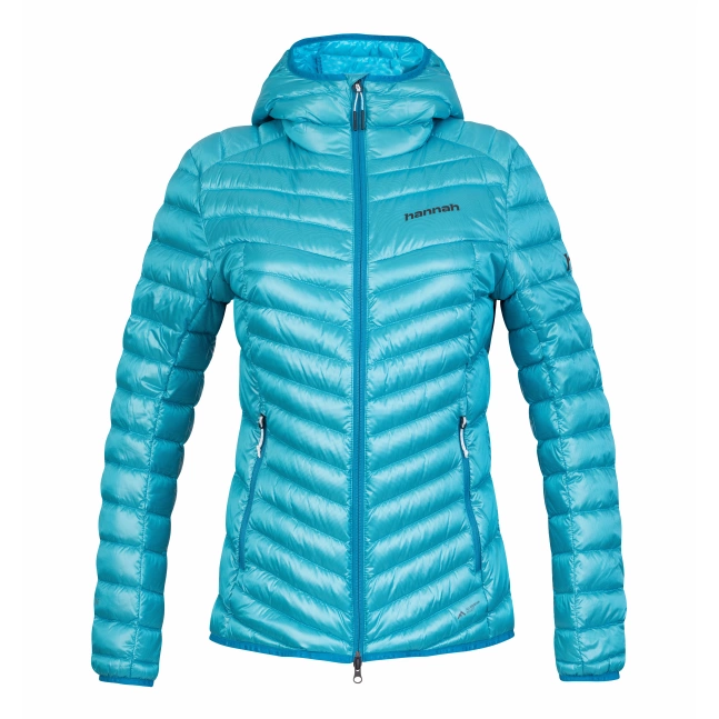 Dámská lehká zateplovací péřová bunda Hannah ARY blue atoll stripe