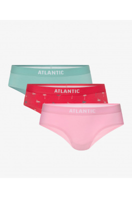 Dámské kalhotky Half Hipster ATLANTIC 3Pack - růžová, korálová, zelená