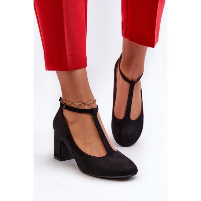 Černé Raniyah Eco semišové lodičky na podpatku