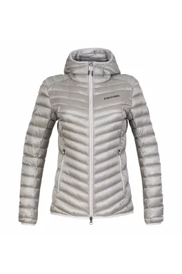 Dámská lehká zateplovací péřová bunda Hannah ARY light gray stripe II