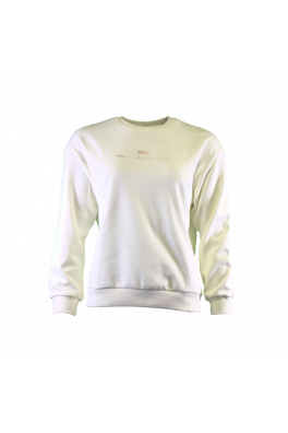 Peak peak round neck fleece sweater canvas white