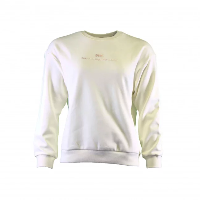 Peak peak round neck fleece sweater canvas white