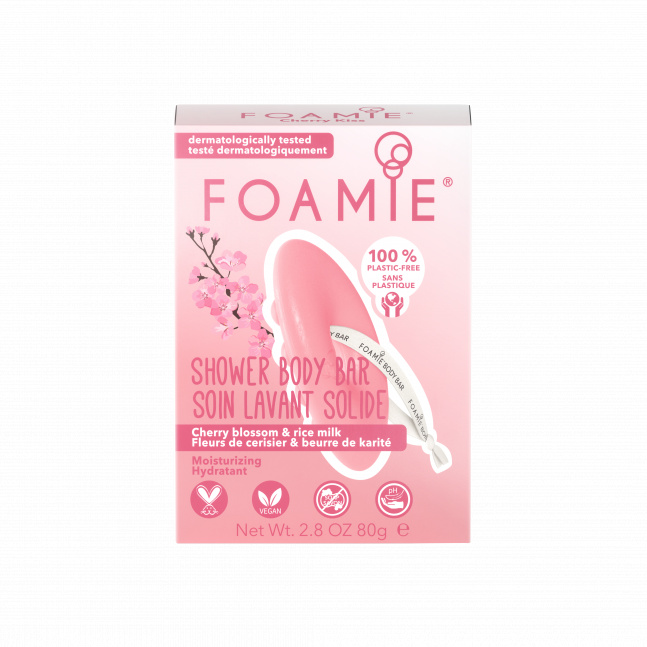 Foamie Shower Body Bar Cherry Kiss With Cherry Blossom and Rice Milk