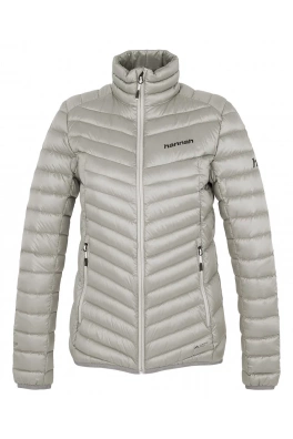 Dámská lehká zateplovací péřová bunda Hannah AYLA light gray stripe