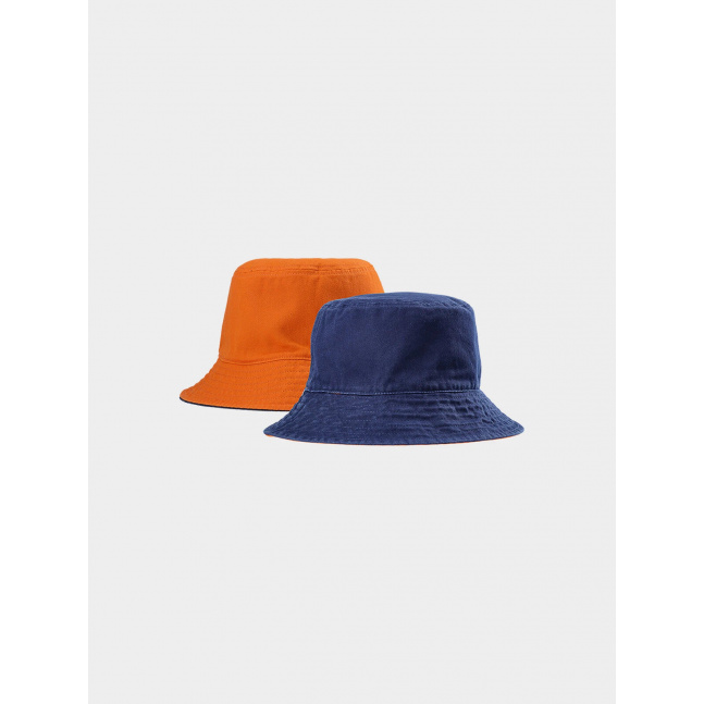 Pánský oboustranný bucket hat 4F - tmavě modrý/oranžový