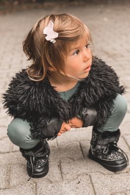 Children's Snow Boots With Fur Black Minnie Mouse
