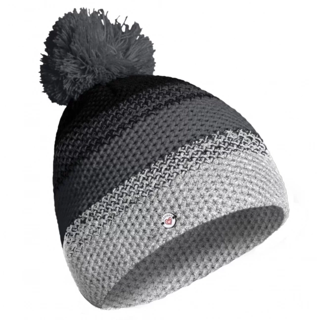 Dívčí čepice s bambulí Hannah OLA JR steel gray Dívčí čepice s bambulí Hannah OLA JR steel gray