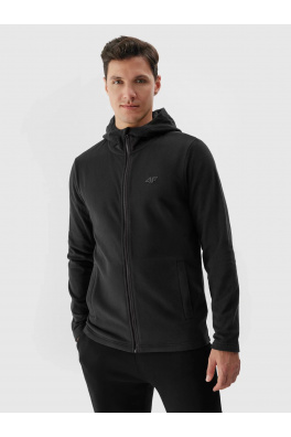Pánský fleece regular s kapucí 4F - černý