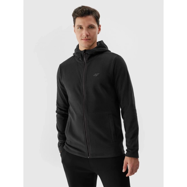 Pánský fleece regular s kapucí 4F - černý