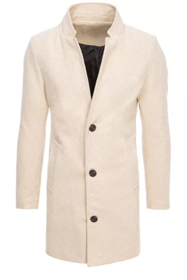 Jednořadový pánský kabát, světle béžový Dstreet CX0424