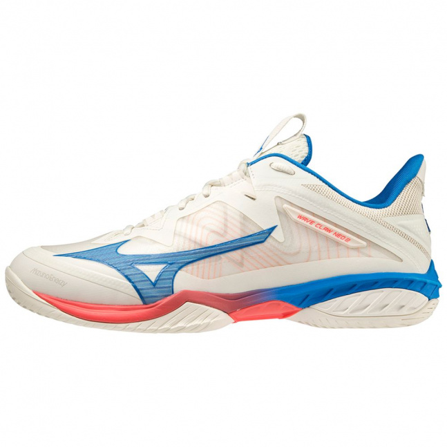 Indoorová obuv Mizuno WAVE CLAW NEO 2 / Snow White/Peace Blue/Driven Pink