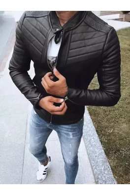 Černá pánská kožená bunda Dstreet TX4243
