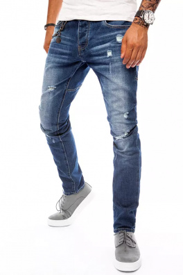 Modré pánské kalhoty Dstreet UX3803