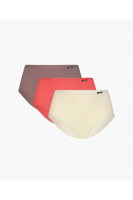 Dámské kalhotky ATLANTIC Maxi 3Pack -  světle korálová/ecru/hnědá cappuccino